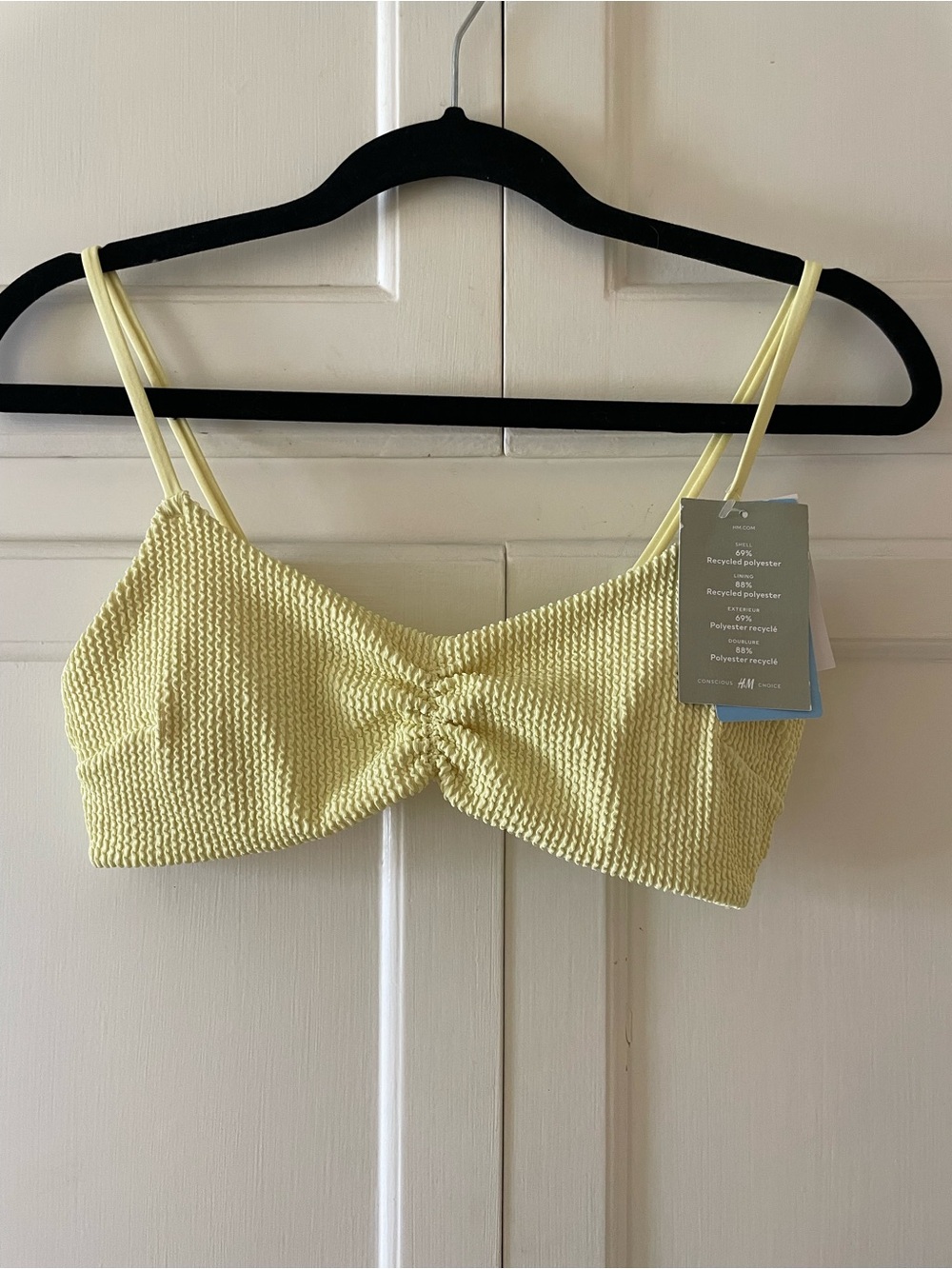 H&M Textured Twist Bikini Top - Lemon Yellow 🍋